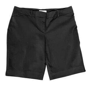 White House Black Market Shorts Bermuda Women Size 14 Black Stretch Mid Rise